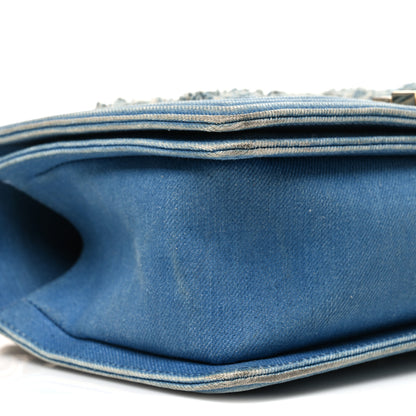 Chanel Denim Pleated Medium Boy Flap Light Blue 8 of 10