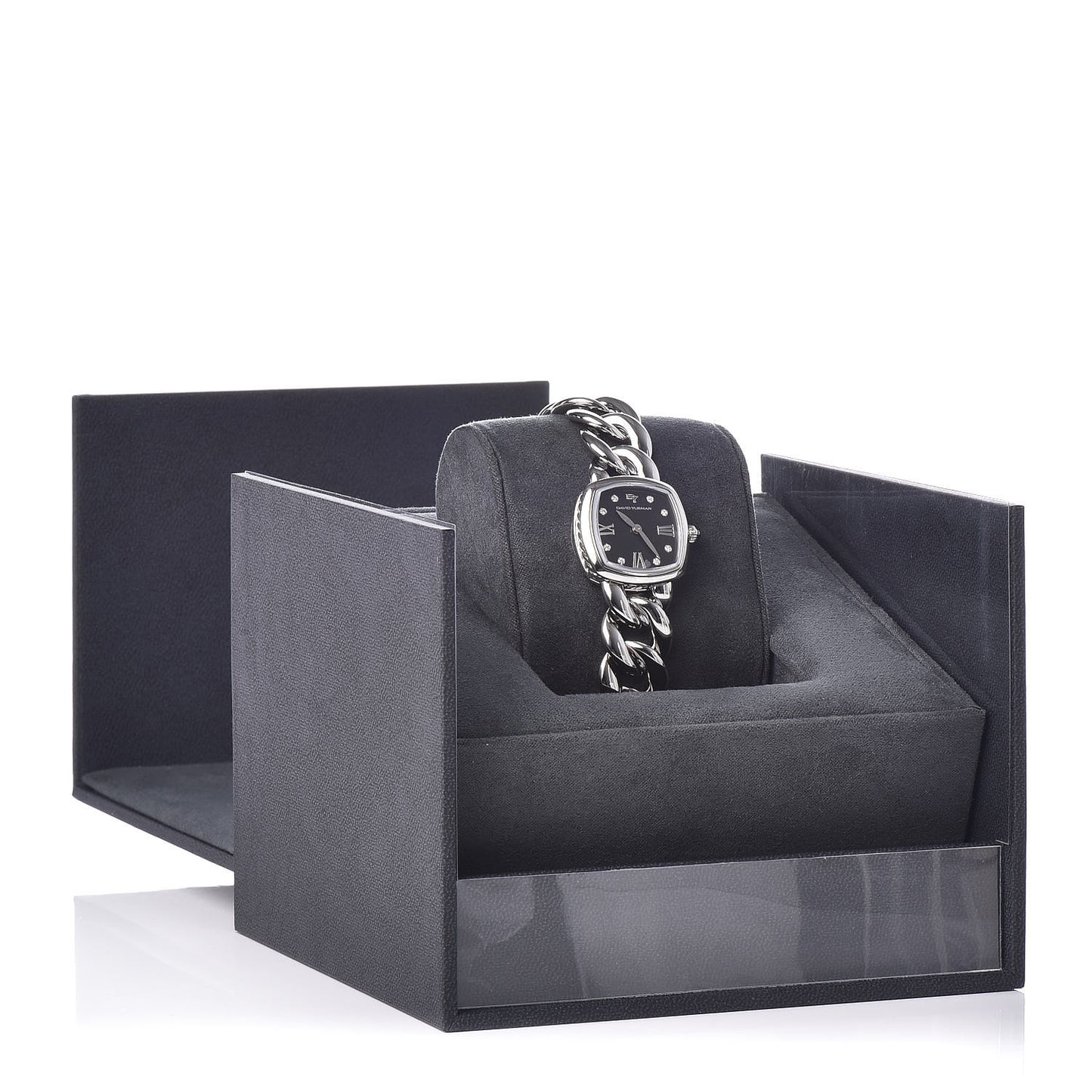Stainless Steel Diamond 23mm Albion Quartz Watch Black