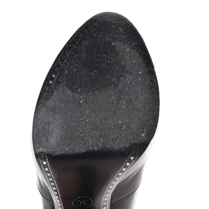 Chanel Goatskin Cap Toe Short Ankle Boots 38.5 Black 12 of 17