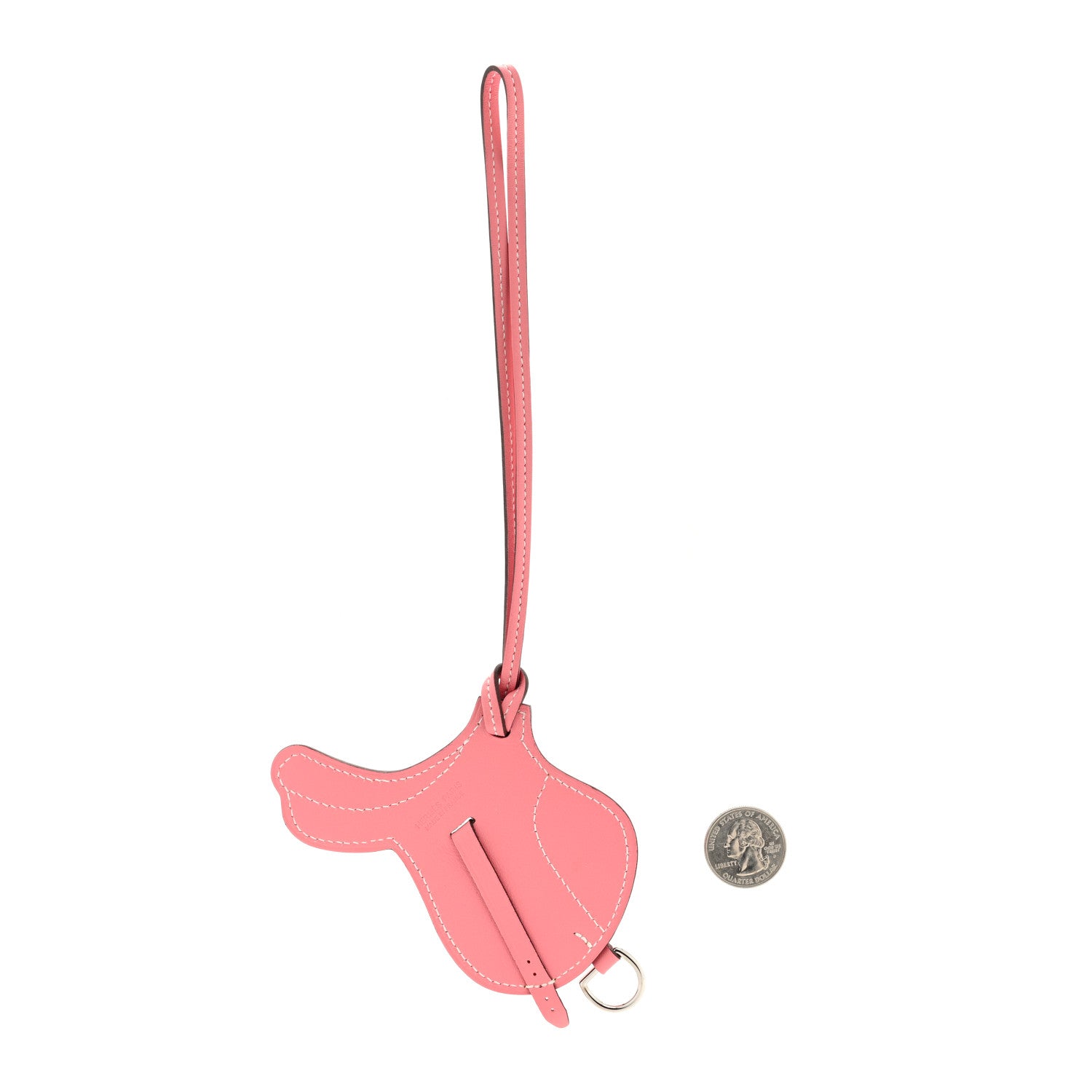 Hermes Swift Paddock Selle Horse Saddle Bag Charm Rose Ete 2 of 3