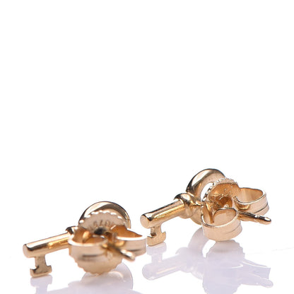 Tiffany 18K Yellow Gold Mini Key Earrings 3 of 5