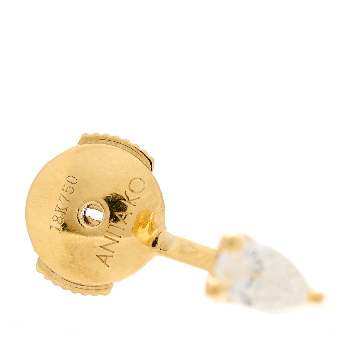 18K Yellow Gold Diamond Pear Orbit Earring