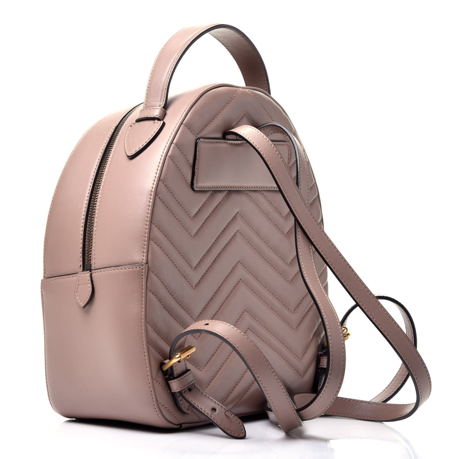 Gucci Calfskin Matelasse GG Marmont Dome Backpack Porcelain Rose 3 of 9