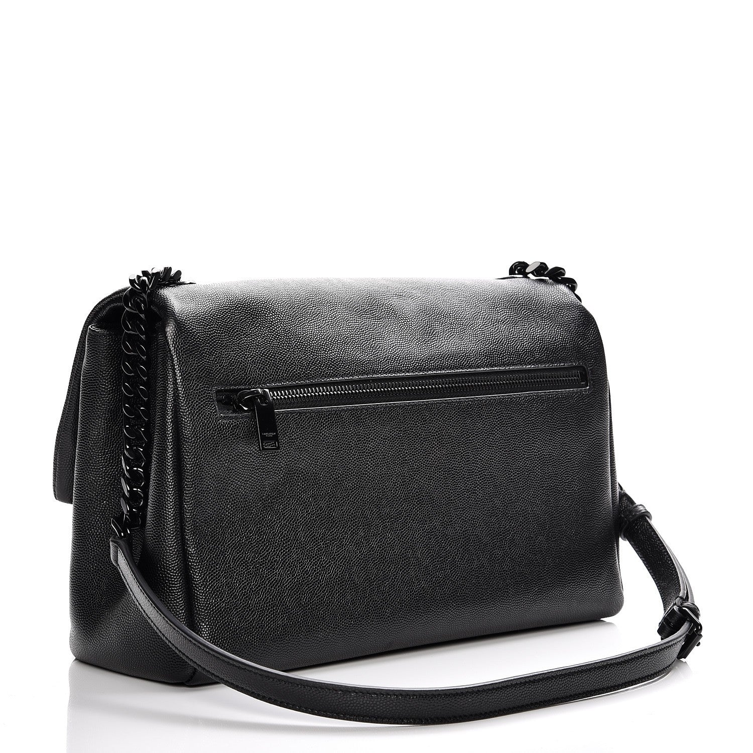 Saint Laurent Grain De Poudre Medium West Hollywood Monogram Fold-Over Black 3 of 9