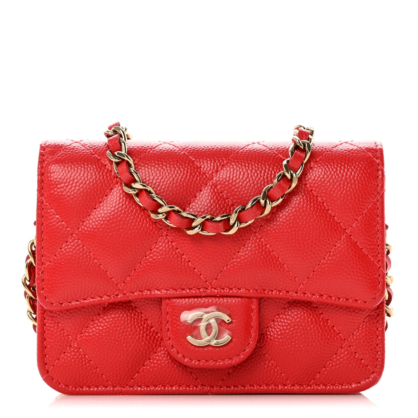 Caviar Quilted Mini Bag Red