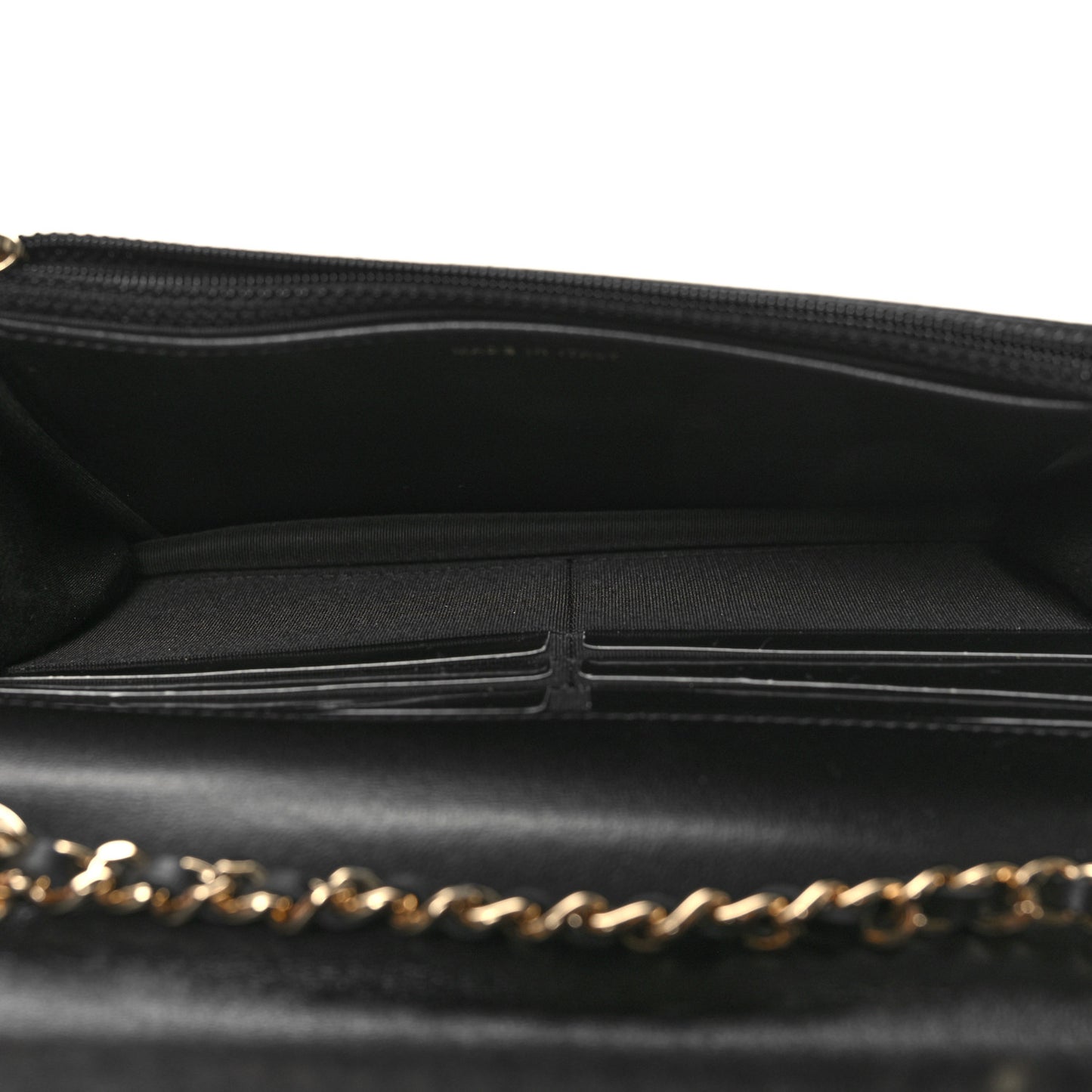 Lambskin Quilted Trendy CC Wallet On Chain WOC Black