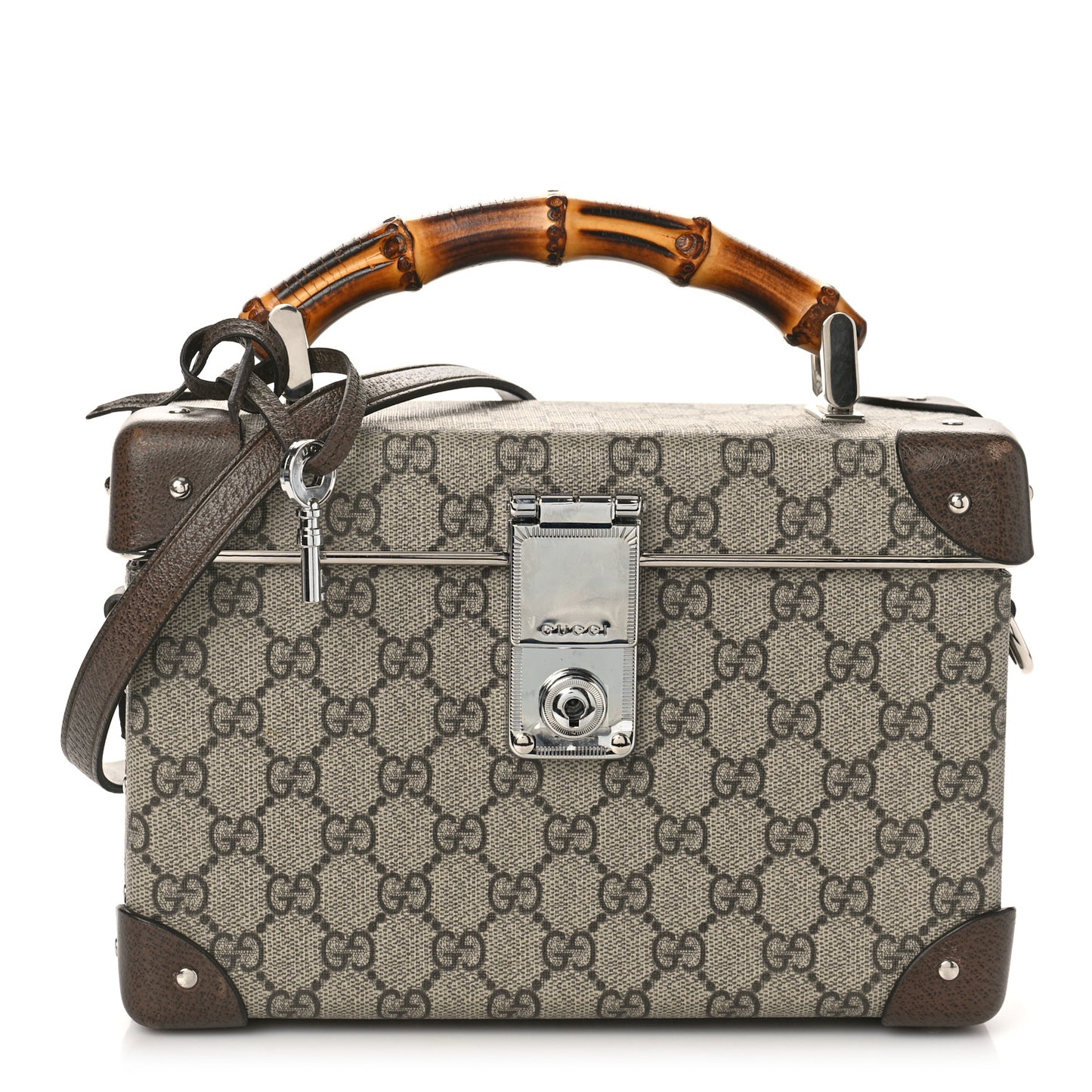 GG Supreme Monogram Globe-Trotter Beauty Case Brown