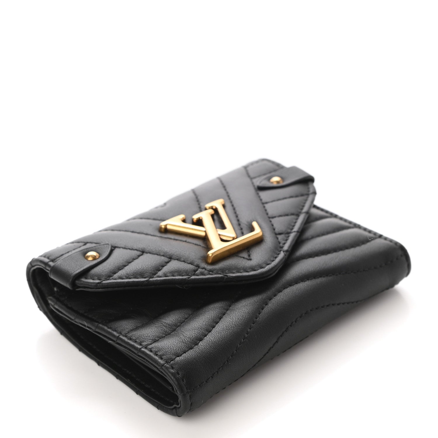 Louis Vuitton Calfskin New Wave Compact Wallet Black 4 of 7