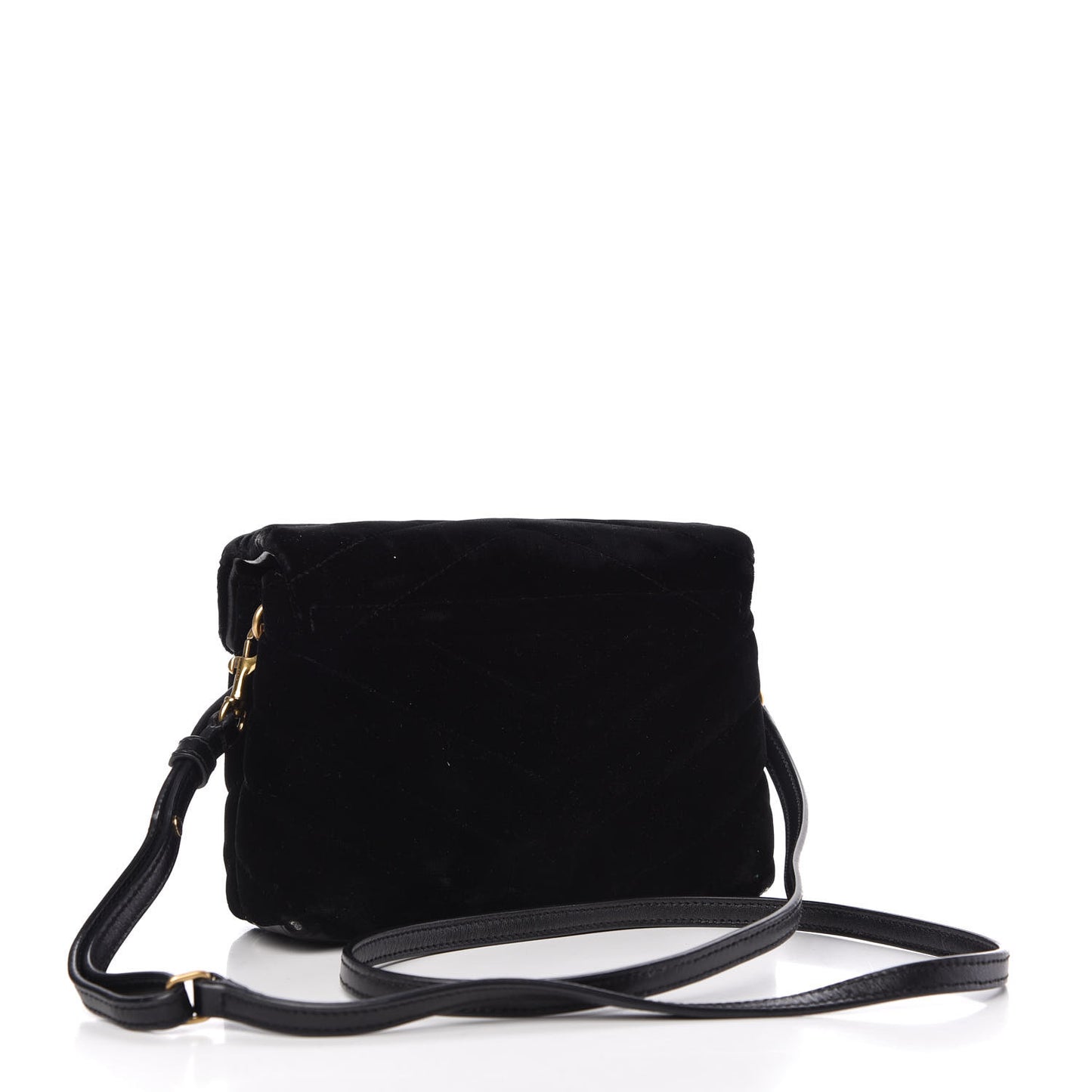 Velvet Y Quilted Monogram Toy Loulou Chain Satchel French Black