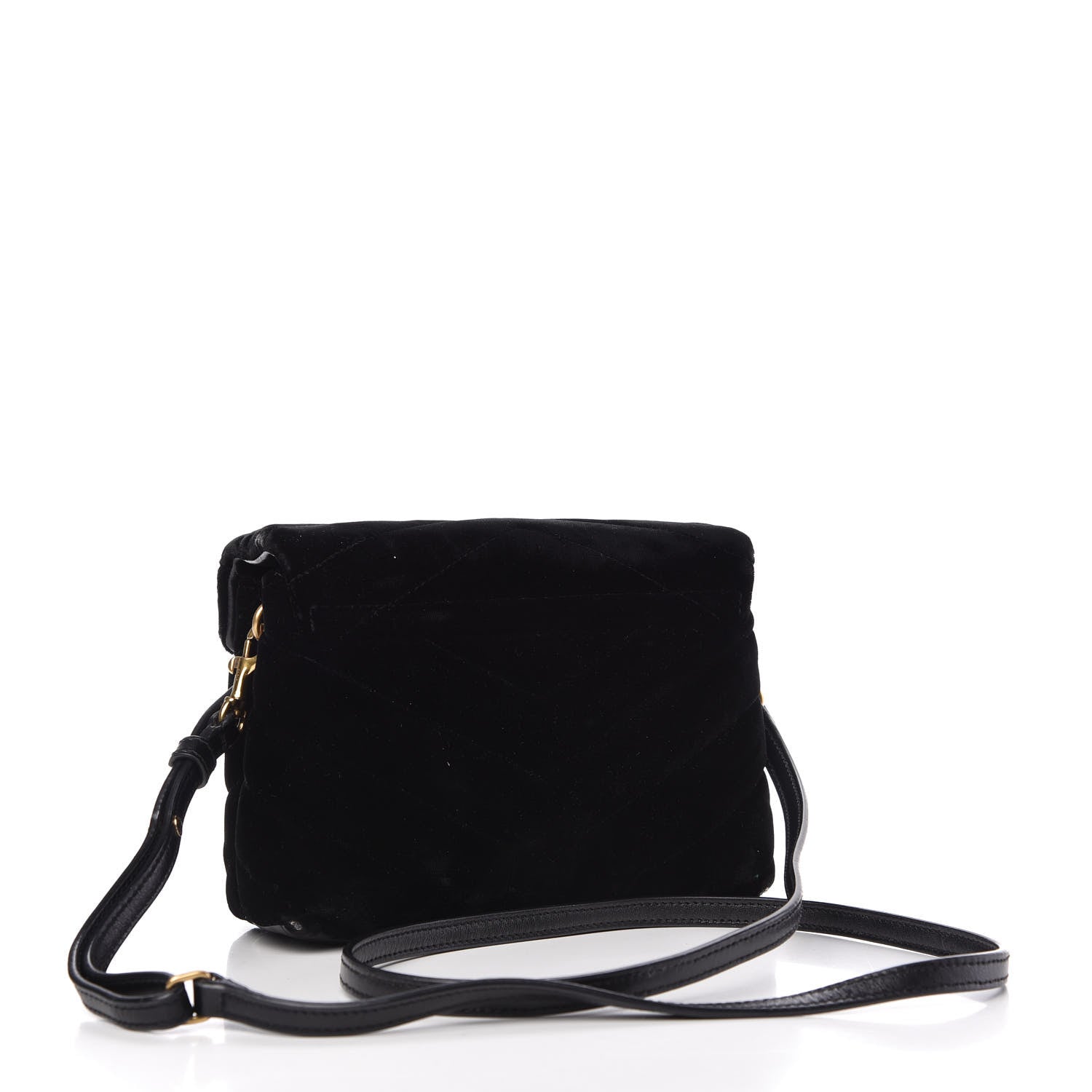 Saint Laurent Velvet Y Quilted Monogram Toy Loulou Chain Satchel French Black 3 of 10