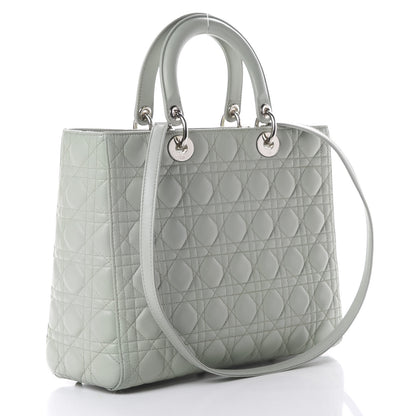 Christian Dior Lambskin Cannage Large Lady Dior Light Green 2 of 11