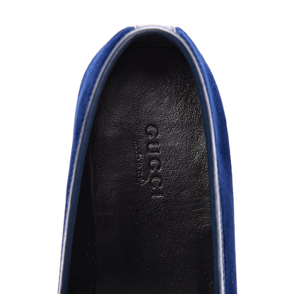 Gucci Velvet Horsebit Womens Jordaan Loafers 37 Blue Cobalt 6 of 9