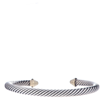 David Yurman Sterling Silver 14K Yellow Gold 5mm Cable Classics Bracelet 3 of 5