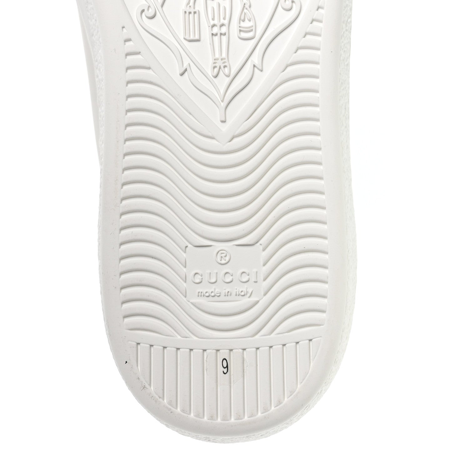 Gucci Calfskin Interlocking G Perforated Mens Ace Sneakers 9 White Grey Sky 7 of 8