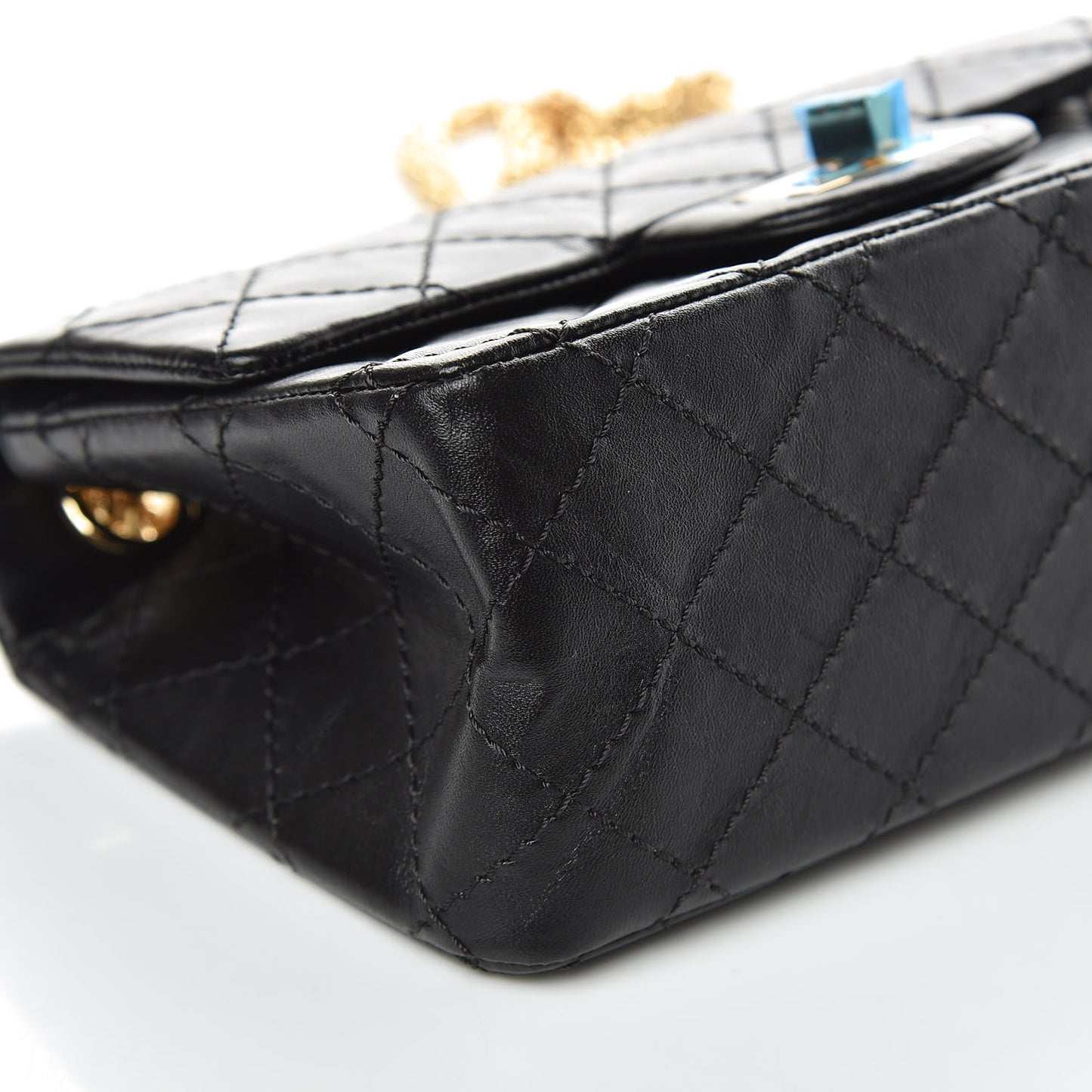 Aged Calfskin Quilted 2.55 Reissue Mini Flap Black