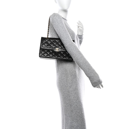 Chanel Lambskin Quilted Medium Double Flap Bag Black 2 of 11