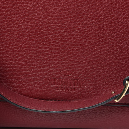 Valentino Garavani Pebbled Calfskin Large JoyLock Satchel Camelia 11 of 12