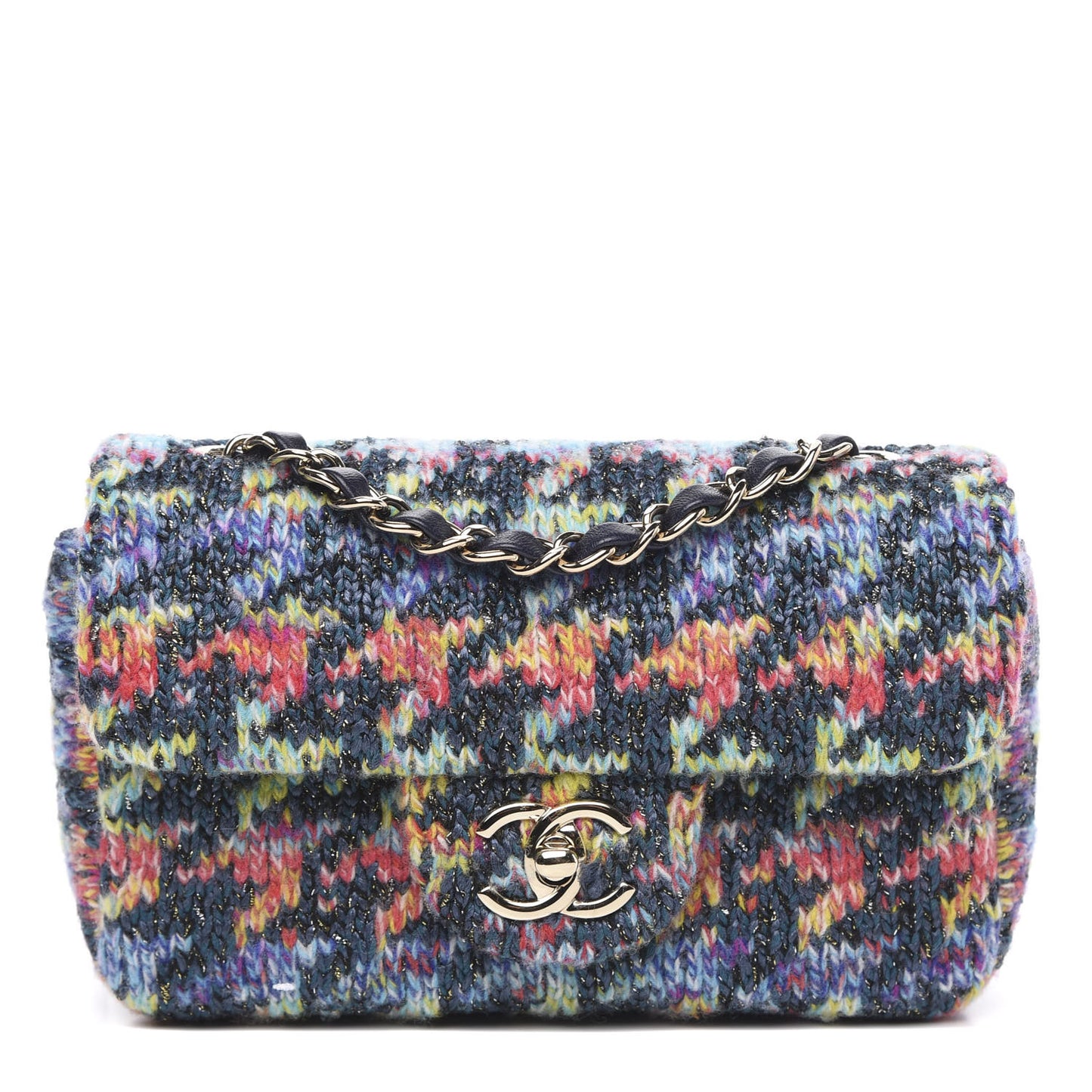 Knit Mini Rectangular Flap Multicolor
