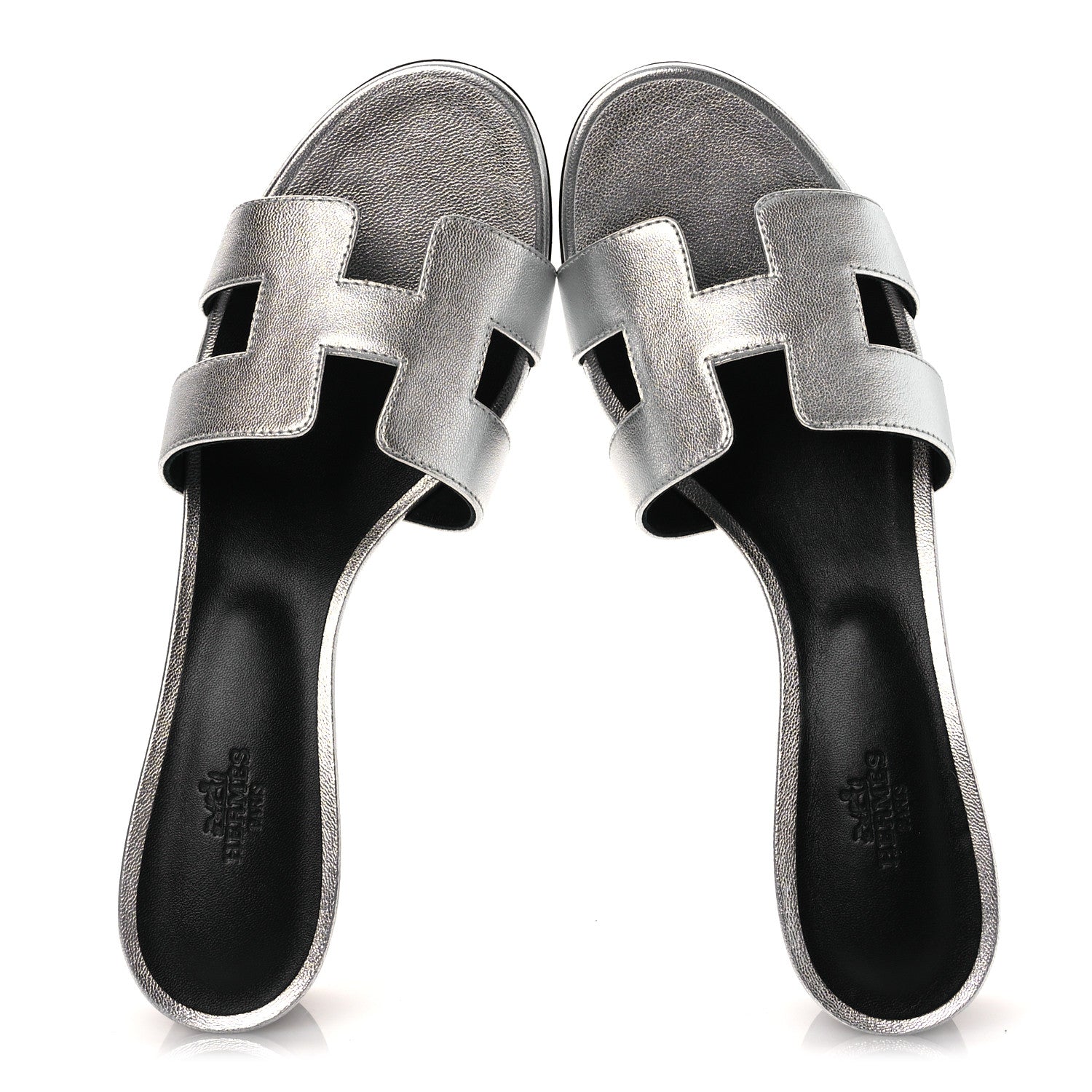 Hermes Metallic Nappa Oasis Sandals 41 Argent 1814638 – FASHIONPHILE