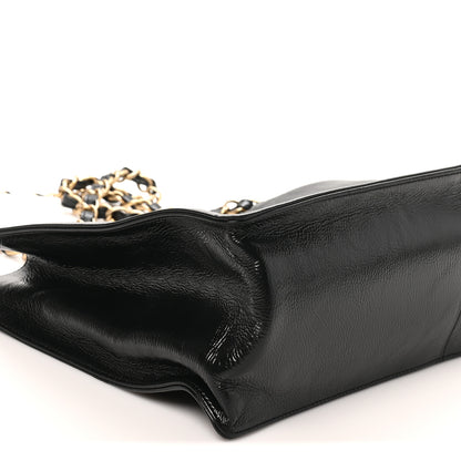 Chanel Glazed Aged Calfskin CC Tote Black 9 of 11