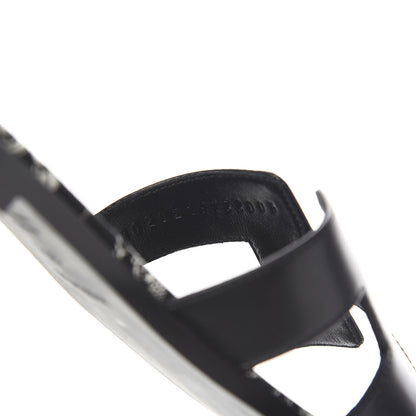 Hermes Calfskin Oran Sandals 36.5 Black 8 of 9