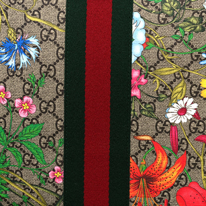 Gucci GG Supreme Monogram Flora Web Ophidia Vertical Shopping Tote White 8 of 12