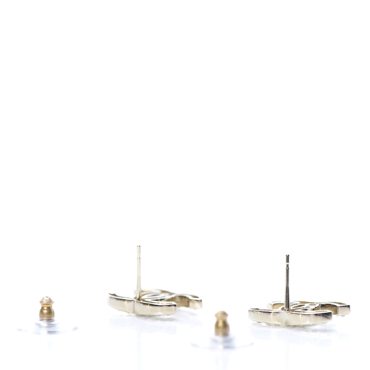 Chanel Crystal CC Large Earrings Gold 3 of 5