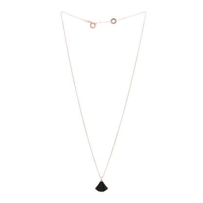 Bulgari 18K Rose Gold Diamond Black Onyx Divas' Dream Pendant Necklace 3 of 5