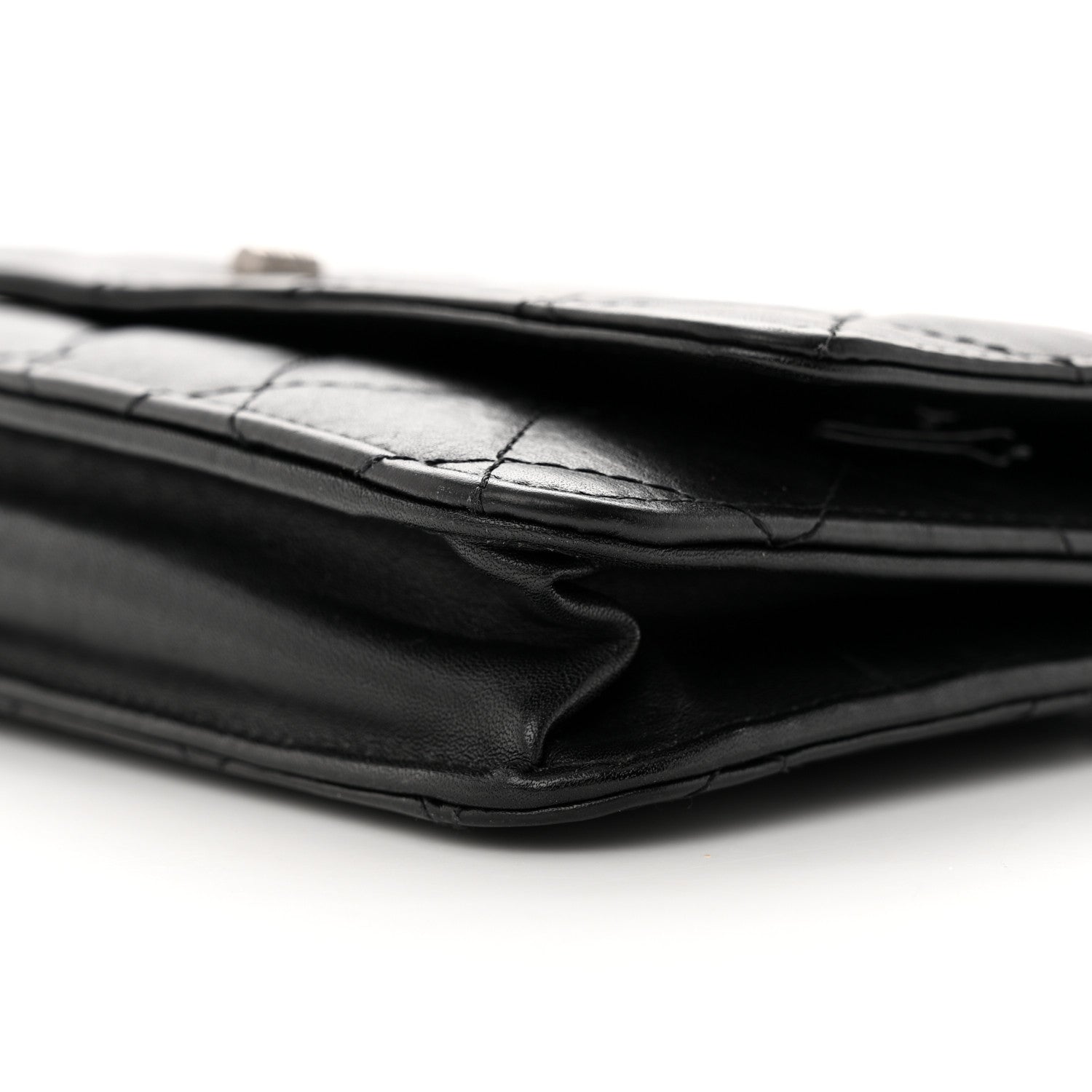 Chanel Aged Calfskin Reissue Wallet On Chain WOC Black 11 of 17