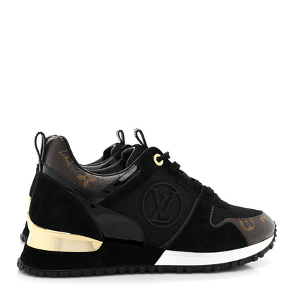 Louis Vuitton Suede Monogram Run Away Sneakers 38 Black 5 of 10