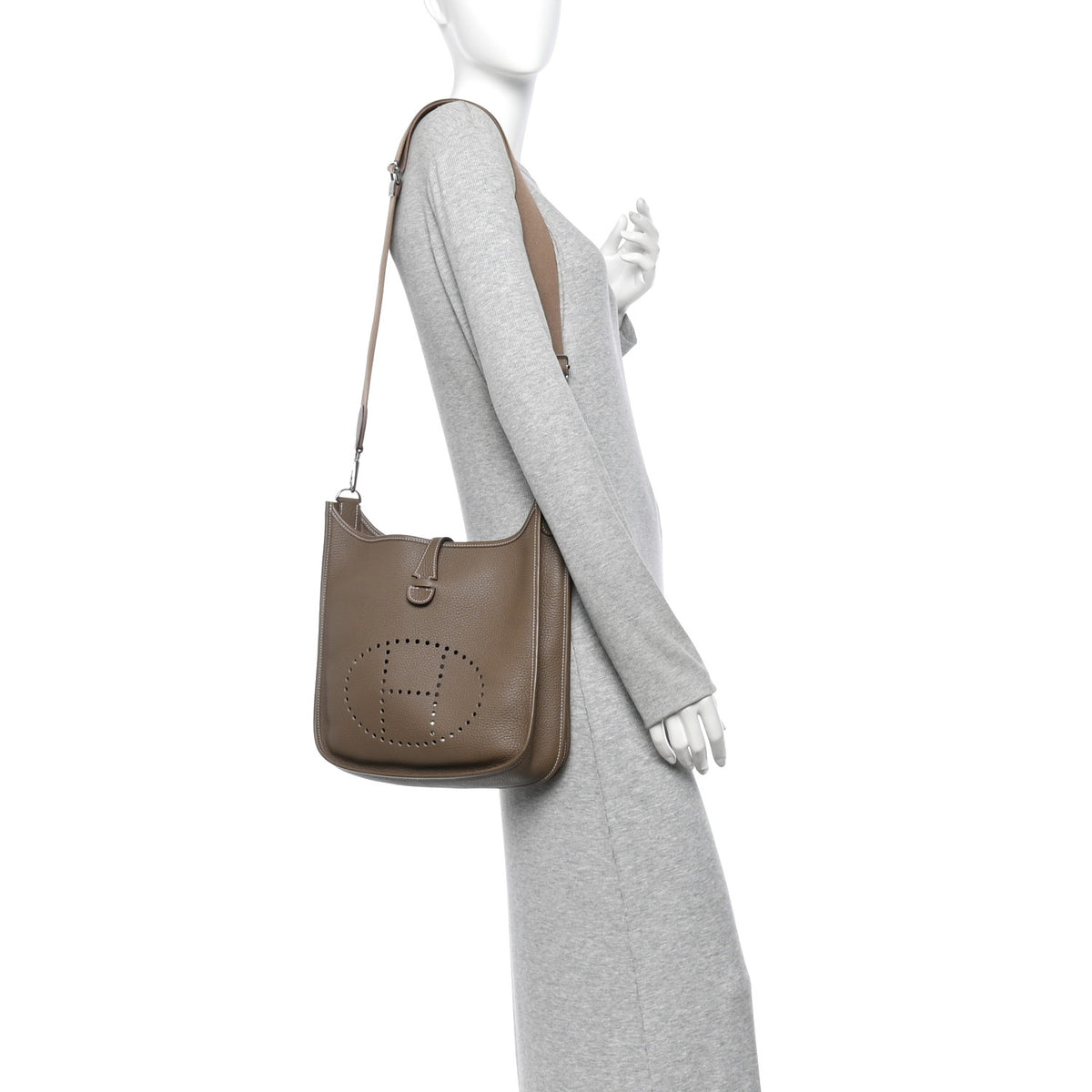 Hermes Taurillon Clemence Evelyne III PM Etoupe 2 of 11