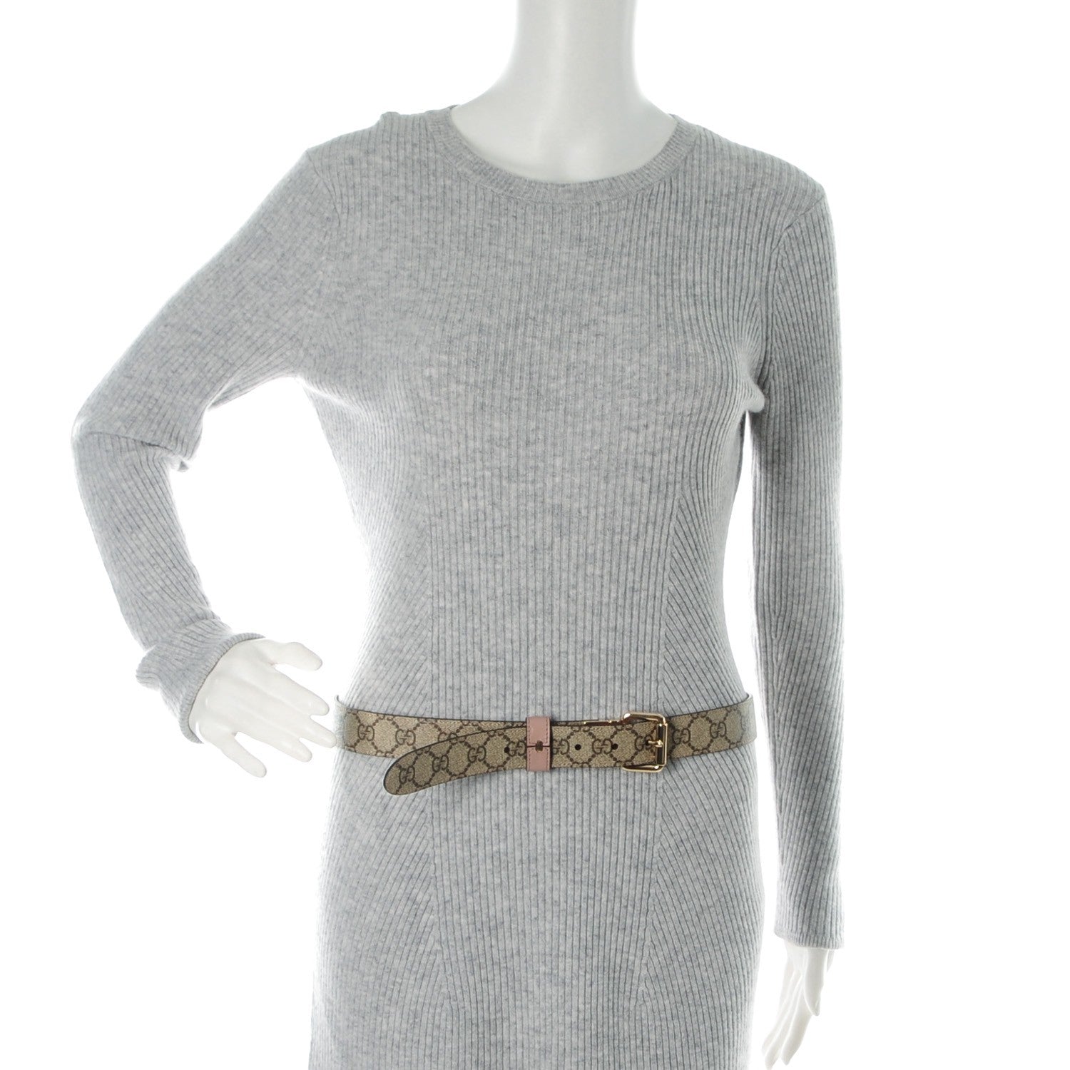 Gucci Selleria Calfskin GG Supreme Monogram Reversible 30mm Belt 95 38 Dark Cipria Beige Ebony 2 of 6