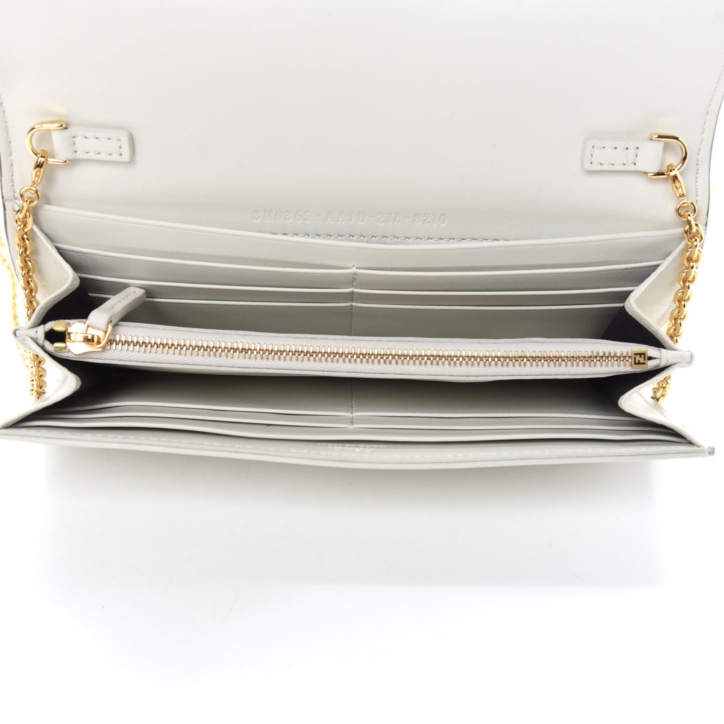 Nappa Matisse FF Embossed Continental Wallet On Chain White