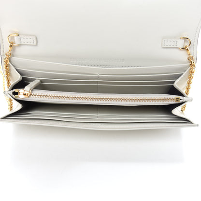 Fendi Nappa Matisse FF Embossed Continental Wallet On Chain White 5 of 11