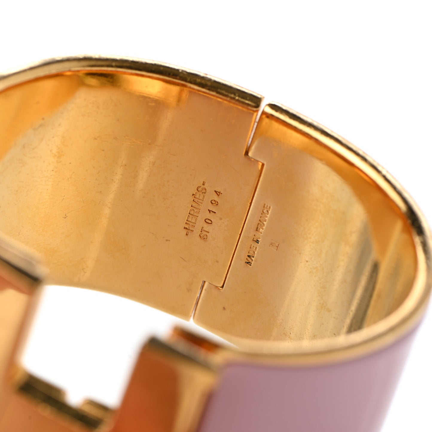 Enamel Extra Wide Clic Clac H Bracelet PM Rose Poudre
