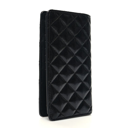 Chanel Patent Crumpled Calfskin Quilted Reissue 2.55 Yen Wallet Black 3 of 10