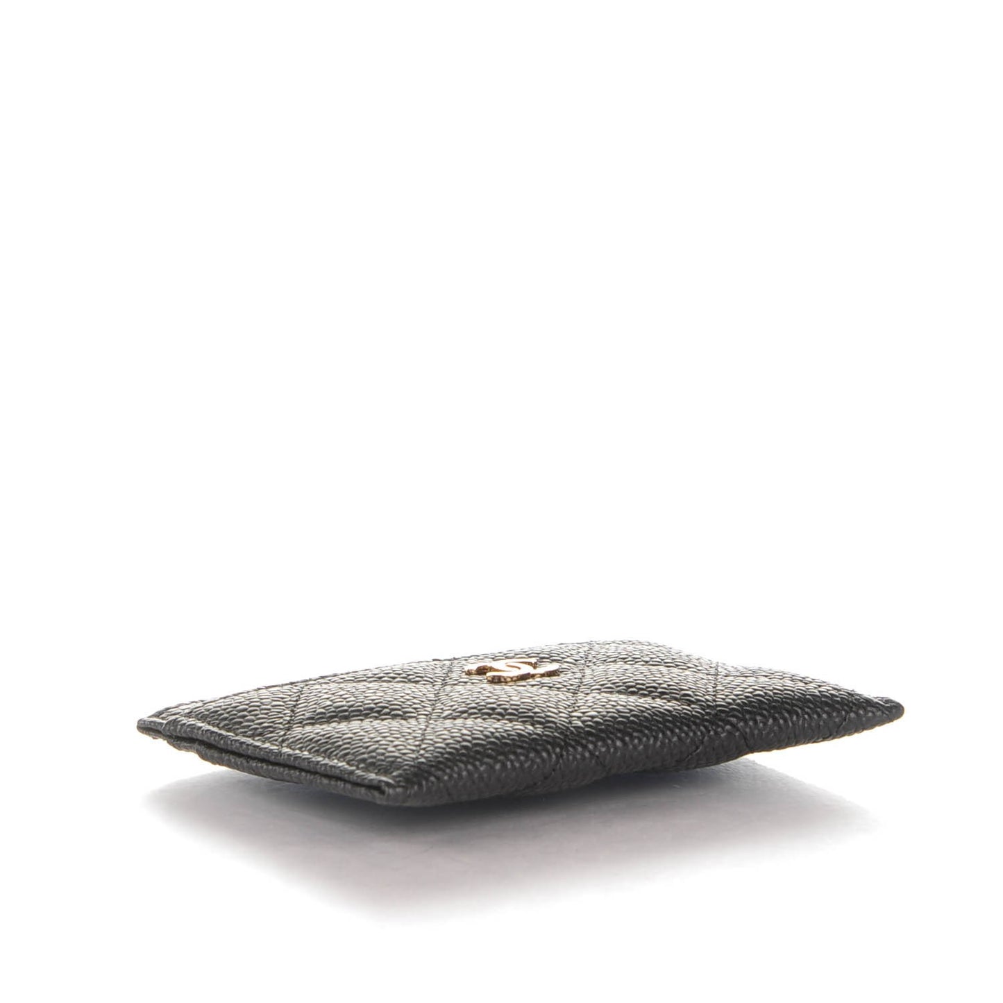Caviar Quilted Card Holder Black
