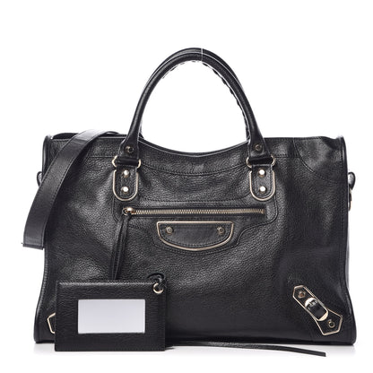 Balenciaga Chevre Gold Metallic Edge Hardware City Black 1 of 8
