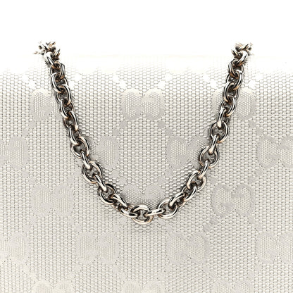 Gucci Imprime Monogram GG Pierce Chain Clutch Wallet Silver 7 of 10