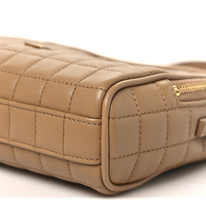 Saint Laurent Lambskin Carre Quilted Cassandre Mini Camera Bag Natural Tan 10 of 10