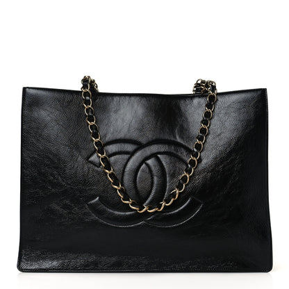 Chanel Shiny Aged Calfskin Shopping Bag Black 1 of 10