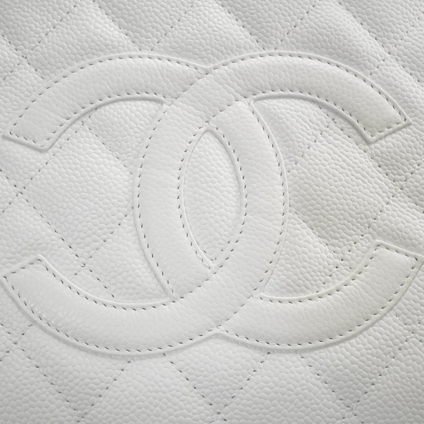 Caviar Petit Shopping Tote PST White