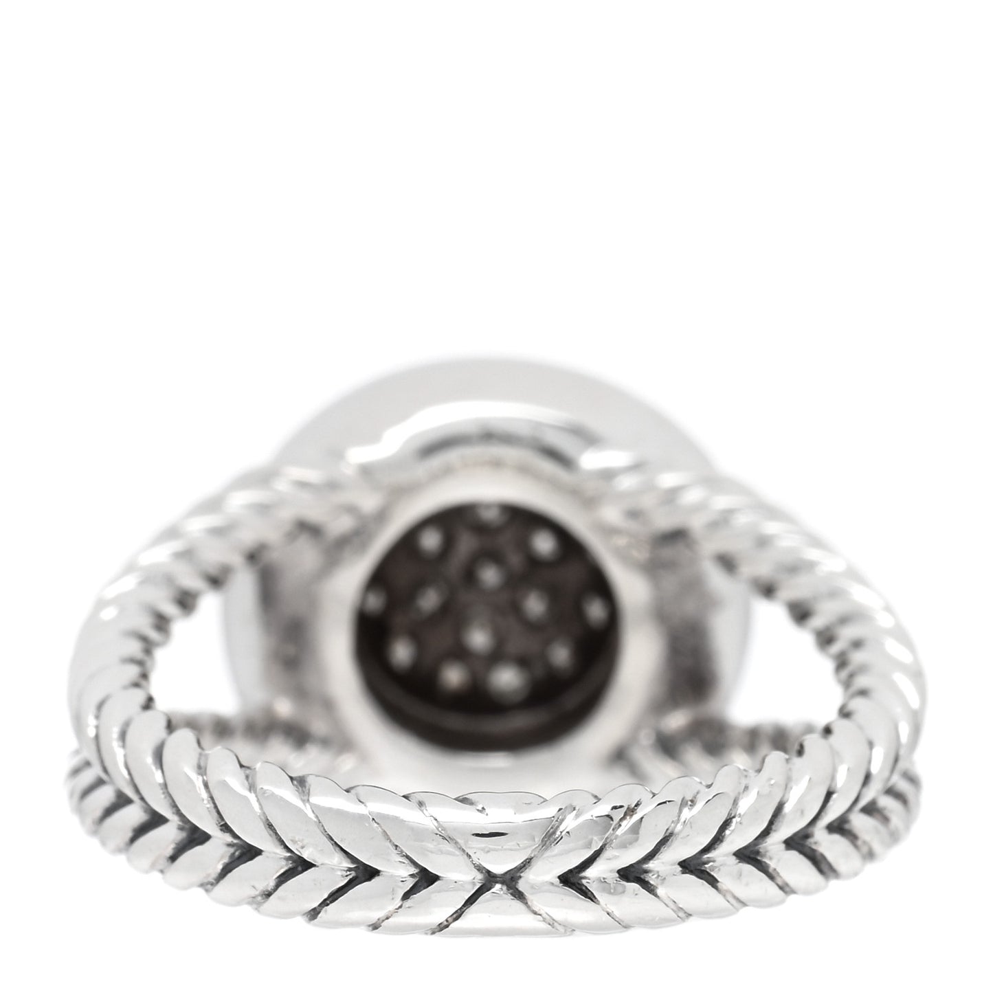 Sterling Silver Diamond 8mm Petite Cerise Pave Ring 52 6