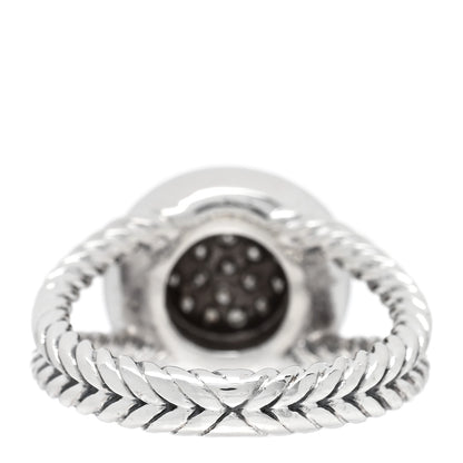 David Yurman Sterling Silver Diamond 8mm Petite Cerise Pave Ring 52 6 3 of 4