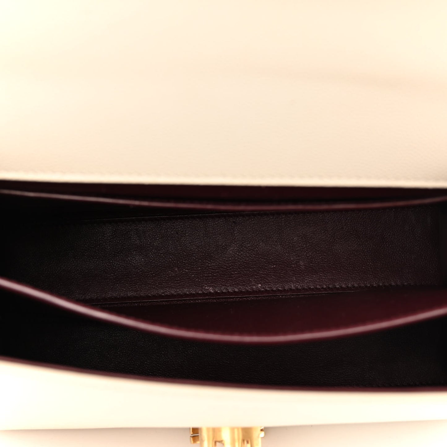 Smooth Calfskin Medium Classic Monogram Cassandra Top Handle Crema Soft Rouge Legion