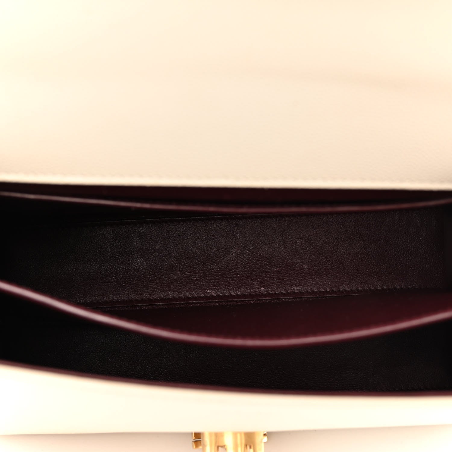 Saint Laurent Smooth Calfskin Medium Classic Monogram Cassandra Top Handle Crema Soft Rouge Legion 5 of 15