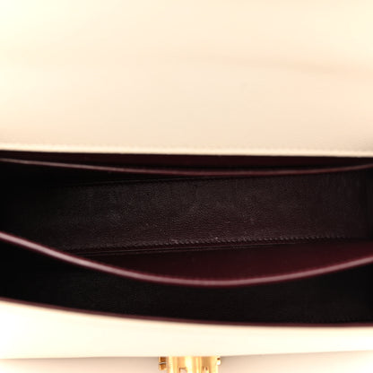 Saint Laurent Smooth Calfskin Medium Classic Monogram Cassandra Top Handle Crema Soft Rouge Legion 5 of 15