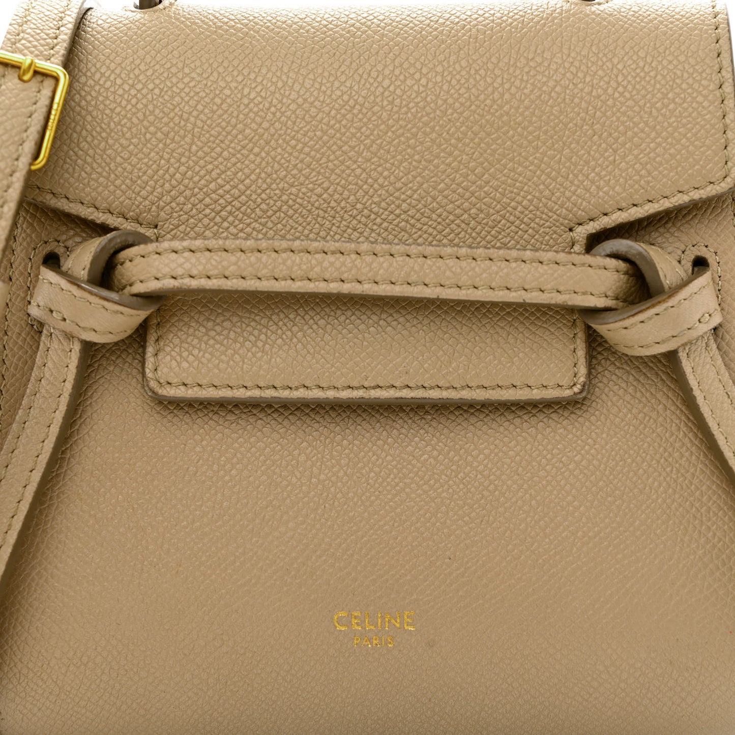 Grained Calfskin Pico Belt Bag Light Taupe