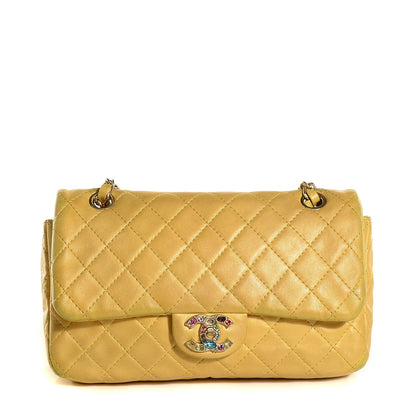 Chanel Lambskin Quilted Medium Precious Jewel Single Flap Yellow 1 of 8