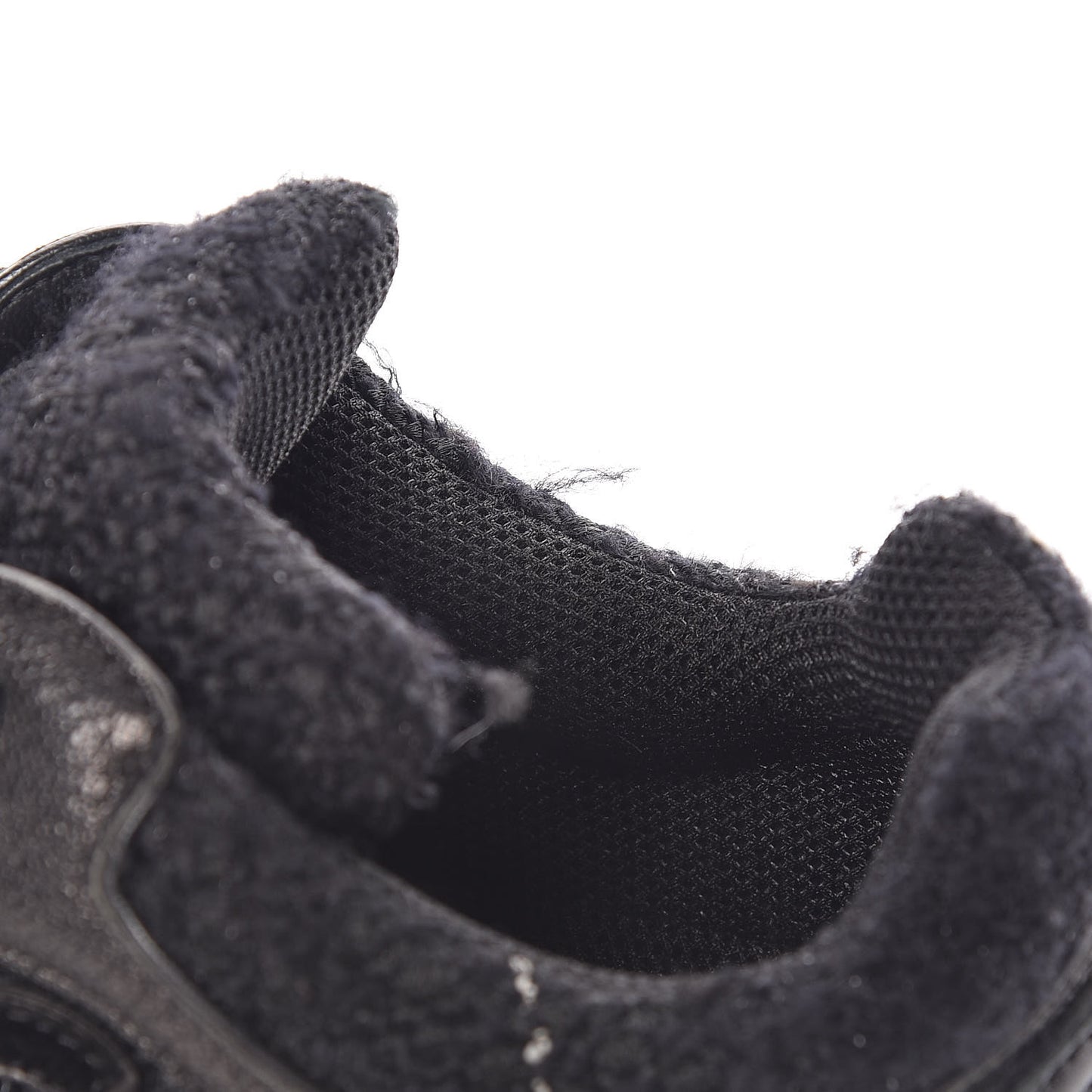 Tweed Suede Goatskin CC Sneakers 38 Black White